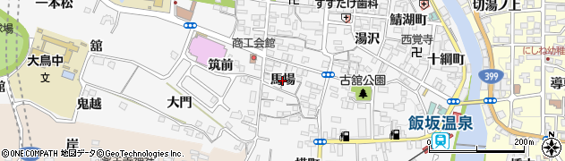 福島県福島市飯坂町（馬場）周辺の地図