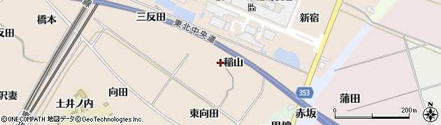 福島県伊達郡桑折町成田稲山周辺の地図