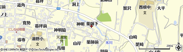 福島県福島市飯坂町湯野薬師下周辺の地図