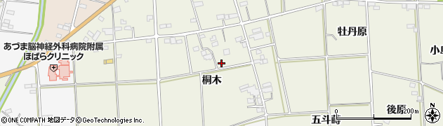 福島県伊達市保原町二井田桐木周辺の地図