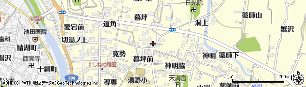 福島県福島市飯坂町湯野暮坪9周辺の地図