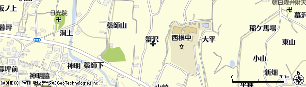 福島県福島市飯坂町湯野（蟹沢）周辺の地図