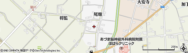 福島県伊達市保原町大泉尾畑周辺の地図