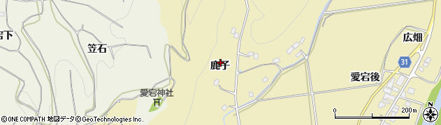福島県伊達市梁川町大関（鹿子）周辺の地図
