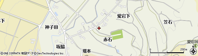 福島県伊達市梁川町新田（赤石）周辺の地図