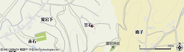 福島県伊達市梁川町新田（笠石）周辺の地図