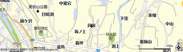 福島県福島市飯坂町湯野沢田周辺の地図