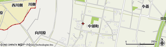 福島県伊達市保原町中瀬町周辺の地図