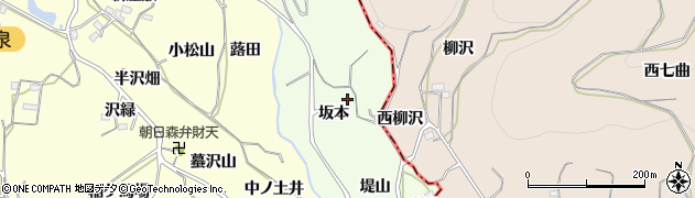 福島県福島市飯坂町東湯野（坂本）周辺の地図