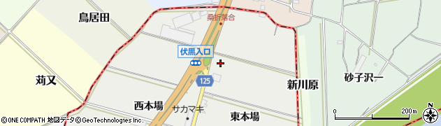 福島県伊達市伏黒東本場周辺の地図