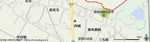福島県相馬市塚部（内城）周辺の地図