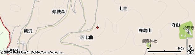 福島県桑折町（伊達郡）松原（西七曲）周辺の地図