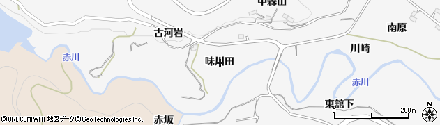 福島県福島市飯坂町味川田周辺の地図