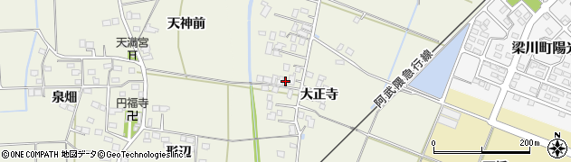 福島県伊達市梁川町新田（大正寺）周辺の地図