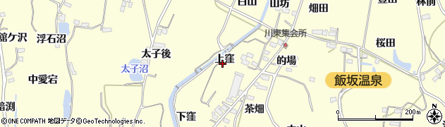 福島県福島市飯坂町湯野上窪周辺の地図