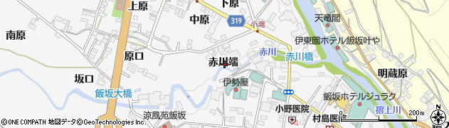福島県福島市飯坂町赤川端周辺の地図
