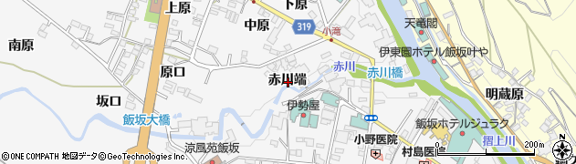 福島県福島市飯坂町（赤川端）周辺の地図