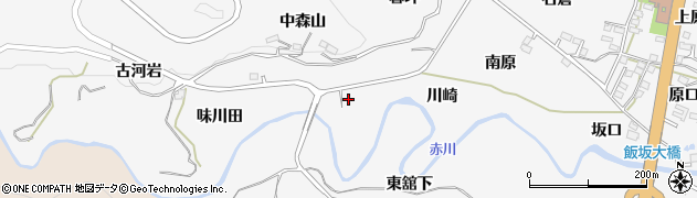 福島県福島市飯坂町（川崎）周辺の地図