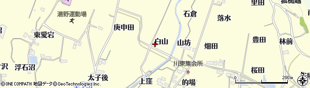 福島県福島市飯坂町湯野白山周辺の地図