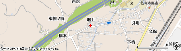 福島県伊達郡桑折町成田堰上周辺の地図
