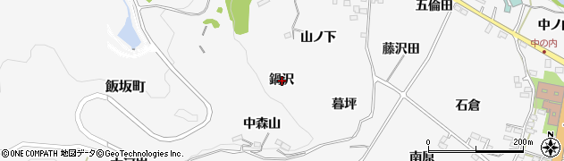 福島県福島市飯坂町（鍋沢）周辺の地図