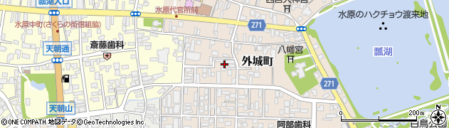 新潟県阿賀野市外城町周辺の地図