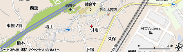 福島県伊達郡桑折町成田引地周辺の地図