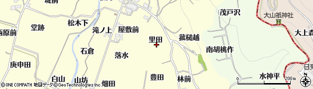 福島県福島市飯坂町湯野（里田）周辺の地図