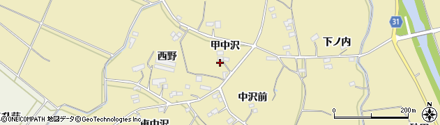 福島県伊達市梁川町大関（甲中沢）周辺の地図