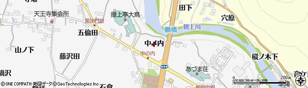 福島県福島市飯坂町（中ノ内）周辺の地図