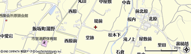 福島県福島市飯坂町湯野中南周辺の地図
