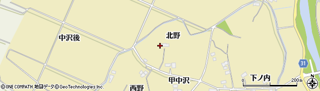 福島県伊達市梁川町大関（北野）周辺の地図