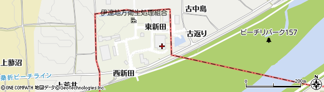 福島県伊達市保原町（東新田）周辺の地図