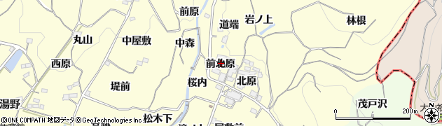 福島県福島市飯坂町湯野（前北原）周辺の地図