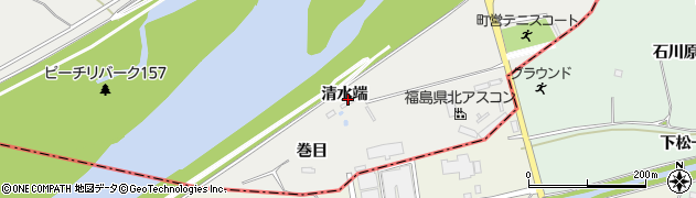 福島県桑折町（伊達郡）伊達崎（清水端）周辺の地図