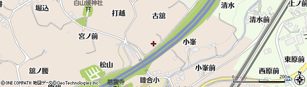 福島県伊達郡桑折町成田古舘周辺の地図