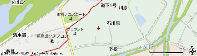 福島県伊達市保原町中瀬道上１号周辺の地図