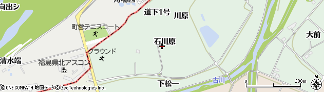 福島県伊達市保原町中瀬（石川原）周辺の地図