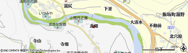 福島県福島市飯坂町北畑周辺の地図
