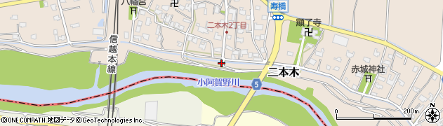 新潟県新潟市江南区二本木周辺の地図