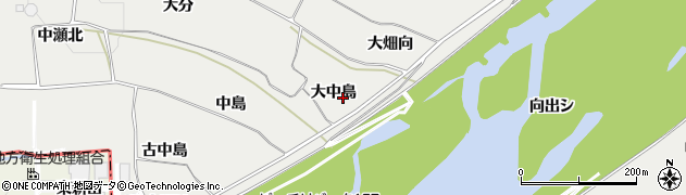 福島県桑折町（伊達郡）伊達崎（大中島）周辺の地図