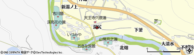 福島県福島市飯坂町湯野（湯尻）周辺の地図