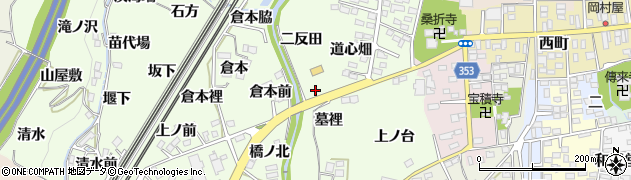 福島県桑折町（伊達郡）万正寺（二反田）周辺の地図