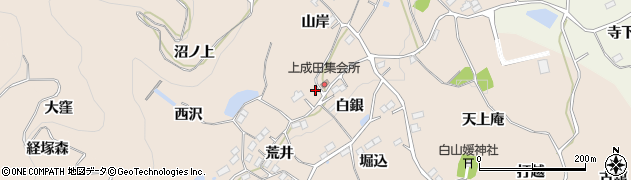 福島県桑折町（伊達郡）成田（白銀）周辺の地図