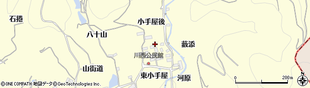 福島県福島市飯坂町湯野東小手屋周辺の地図