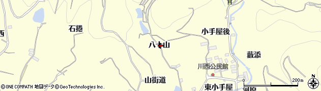 福島県福島市飯坂町湯野八十山周辺の地図