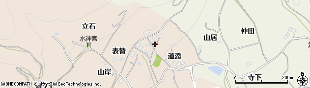 福島県伊達郡桑折町成田道添周辺の地図
