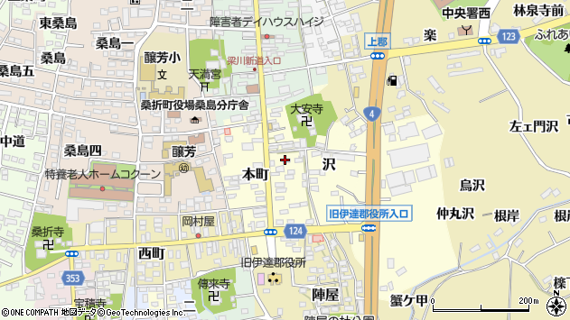 〒969-1614 福島県伊達郡桑折町本町の地図