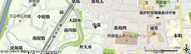 福島県桑折町（伊達郡）万正寺（中道）周辺の地図