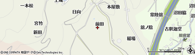 福島県桑折町（伊達郡）平沢（前田）周辺の地図